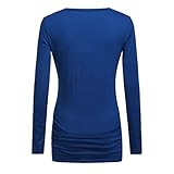 Lucksoon Hemd auf der Seite des Knopfes für die Mutterschaft und Ärmeltes Maternity Top auf der Seite Damen Umstandsmode Elegant