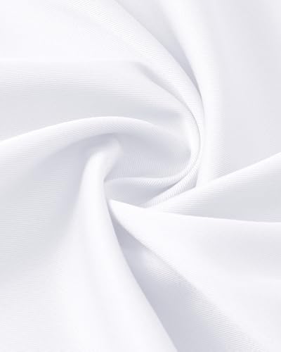 J.VER White Dress Shirt for Men Button Down Short Sleeve Shirts Solid Wrinkle Free Formal Tops with Pocket for Summer L - Image 7