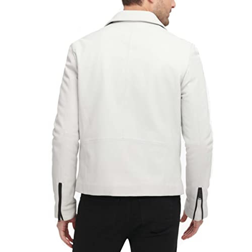Image of DKNY Men's Genuine Leather Motorcycle Jacket