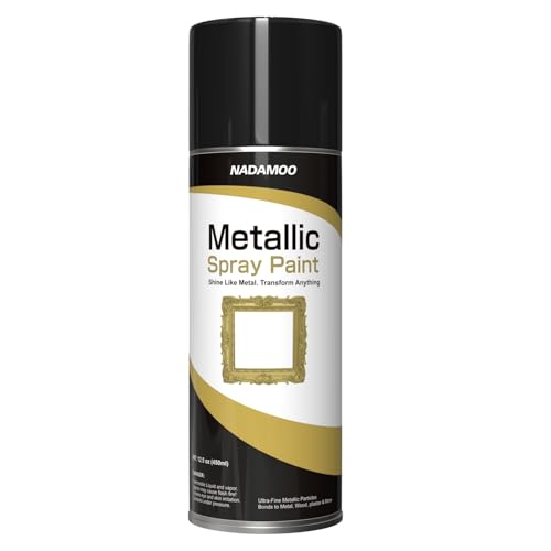 NADAMOO Metallic Spray Paint Gold - Fast-Drying Finish for DIY Crafts Models Furnitures & Home Decor Covers Plastic Wood Metal - 1 Can