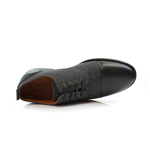 Image of Polar Fox Men's Classic Floral Derby Dress Shoes | Lace-Up Oxford Derby Collection | Derby Fashion Dress Shoes