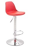 CLP Tabouret De Bar Design Kiel Assise en Similicuir I Chaise Haute De Bistrot avec Dossier Plastique I Piètement Et Repose-Pieds Métal, Couleur:Rouge, Couleur du Cadre:Chrome