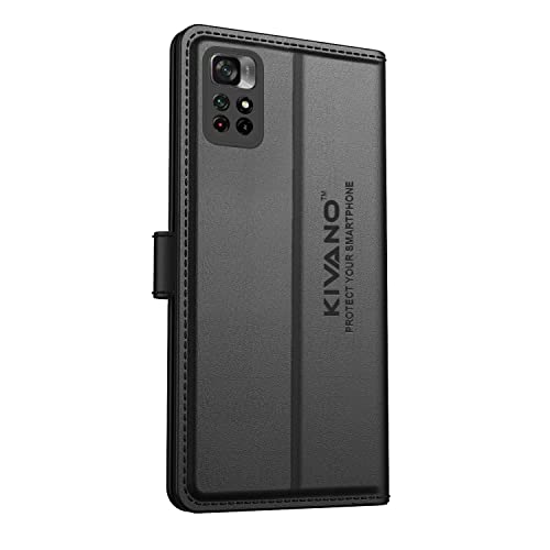 Image of Compatible with Xiaomi Redmi Note 11T / Xiaomi Poco M4 Pro 5G Flip Cover | Leather Finish | Inside Pockets & Inbuilt Stand | Shockproof Wallet Style Magnetic Closure Back Cover Case