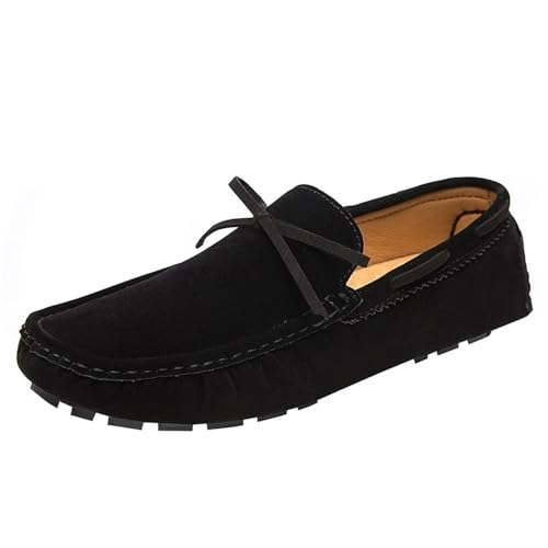 Men's Loafers Shoes Round Toe PU Leather Driving Style Loafer Lightweight Flexible Comfortable Walking Slip On