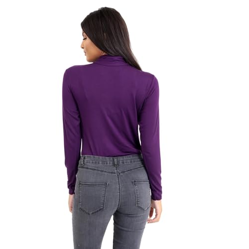 Camiseta de manga larga morada para mujer ideal para looks casuales y días de relax 4