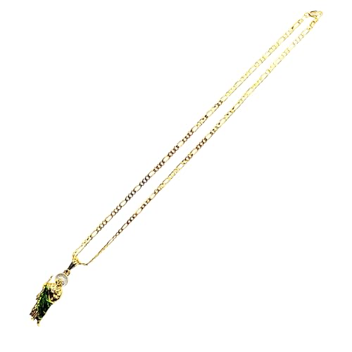 IMPRESSIVE Saint Jude Tadeo Necklace 20" Figaro Chain 14K Gold Plated Cadena de San Judas Tadeo Medalla de San Judas Oro Laminado Para Hombre Mujer4
