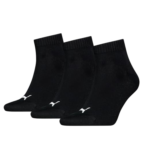 PUMA Unisex Quarter Plain, Calcetines Unisex adulto, Negro, 39-42