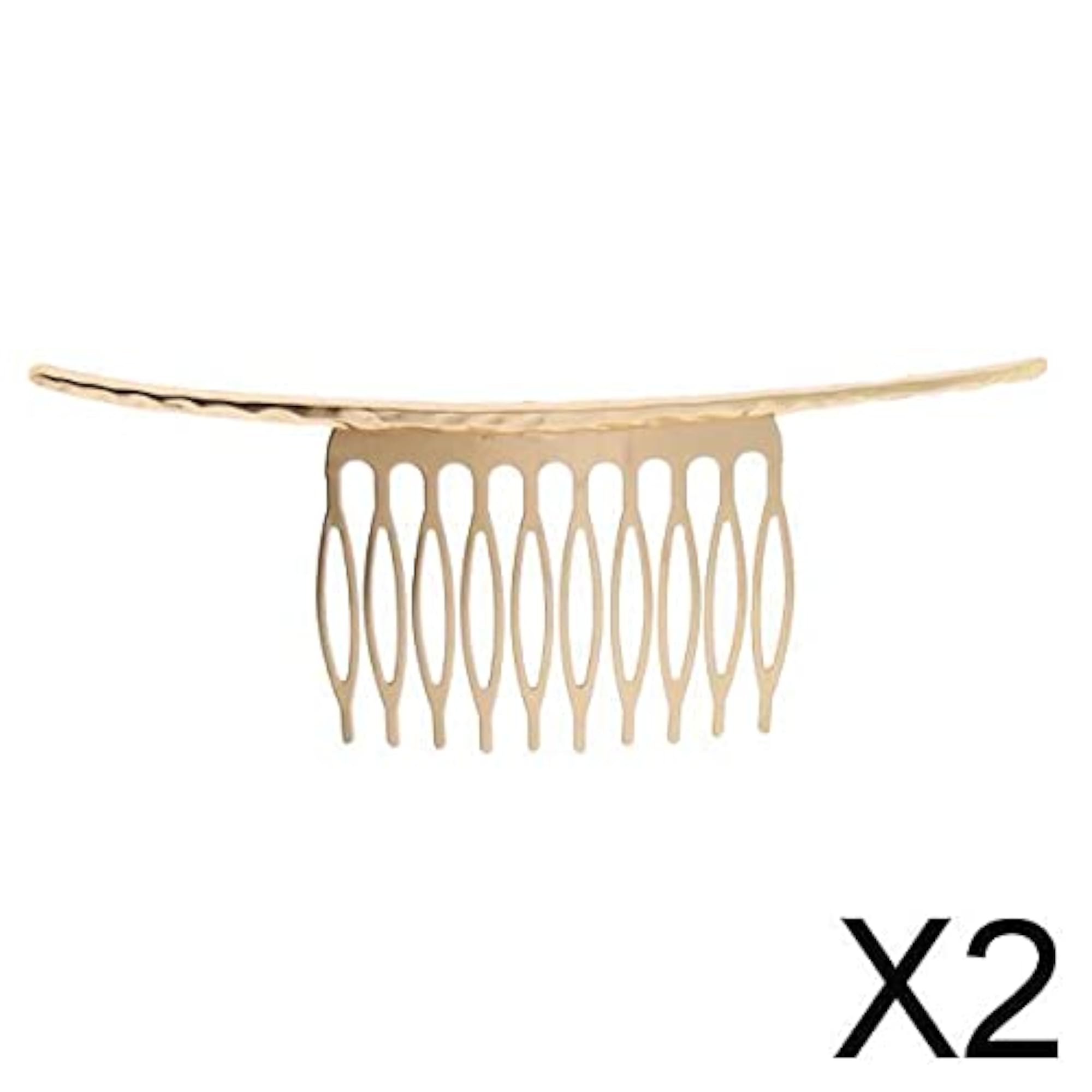 2x Retro Blank Metal Hair Comb Clips for Wedding