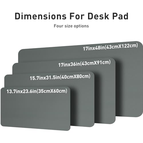 Image of Aothia Leather Desk Pad Protector, Large Mouse Pad, Office Mat, Non-Slip PU Leather Blotter, Laptop Pad, Waterproof Writing Pad for Office and Home (Jungle Green, 23.6 inch x 13.7 inch)