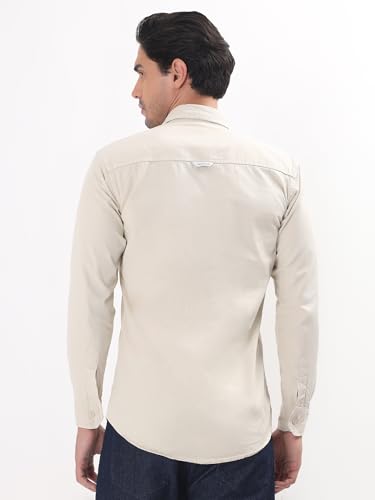 Image of Premium Men Plain Shirt Full Sleeve | Button Down Collar RFD Lightweight Fabric | Regular Fit Casual Wear Shirt with Double Pocket Design