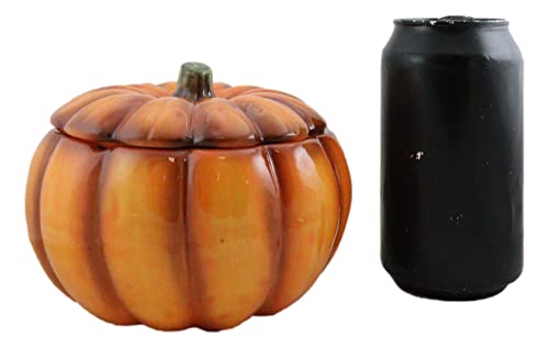 Ebros 6" Diameter Home And Kitchen Gourmet Vegetable Pumpkin Soup Or Dessert Bowl With Lid Ceramic Decor Dinnerware For Halloween Pumpkins Party Accent (1) #TOP6