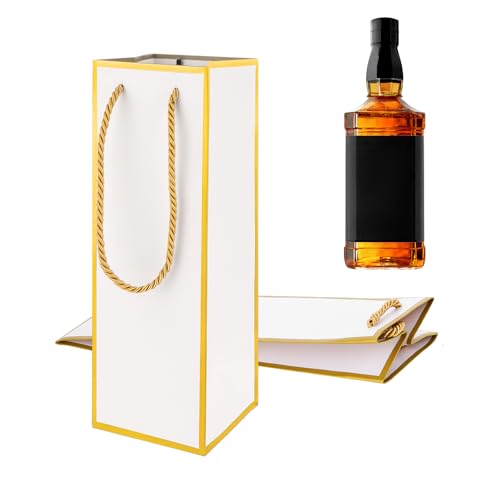Styquenzer 4"X4"X11" Wine Gift Bags 2 PCS Luxury Wine Bottle