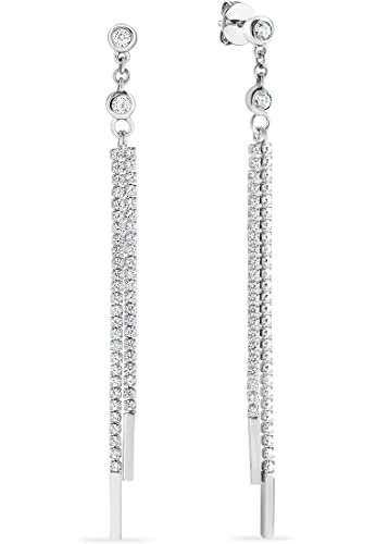 JETTE Damen-Ohrhänger 925er Silber 98 Zirkonia One Size, Silber 32022373