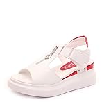 Sandalias de tacón de cuña para mujer Pegatina mágica hue