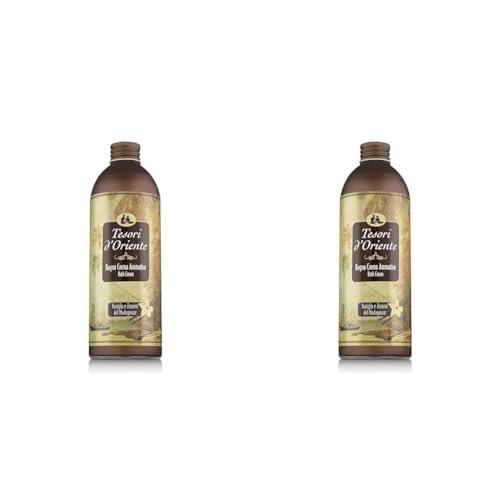 Tesori d'Oriente - Bagnoschiuma Bagno Crema Vaniglia e Zenzero, idratante ed emolliente - 500 ml (Confezione da 2)