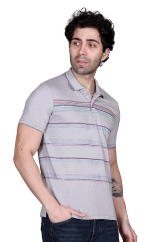 Image of SANE ORIGINALS T-Shirt for Men with Pocket || Textured Striped Polo for Men