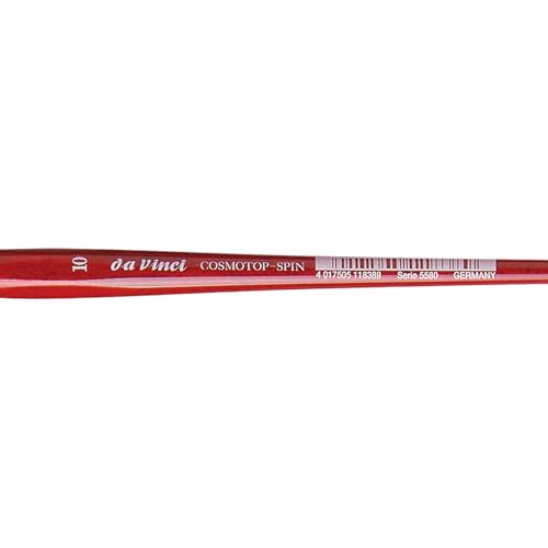 Image of da Vinci Watercolor Series 5580 CosmoTop Spin Paint Brush, Round Synthetic with Red Handle, Size 10 (5580-10)