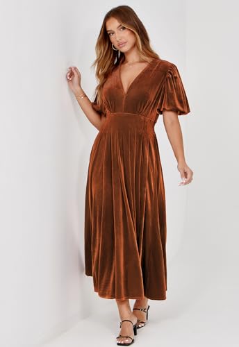 Image of Maxigerui Women's Velvet Maxi Dress Formal Dresses for Wedding Guest Dress