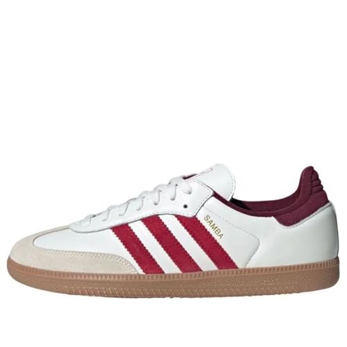 Image of adidas Samba OG Men's Shoes, Core White /Better Scarlet /Shadow Red, Size 10