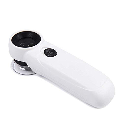 RUXMY Lupe, Lupen Handheld mit LED-Licht 30X Lupe Schmuck Identifikation Reparatur Optisches Glas HD Vergrößerungsspiegel Cover