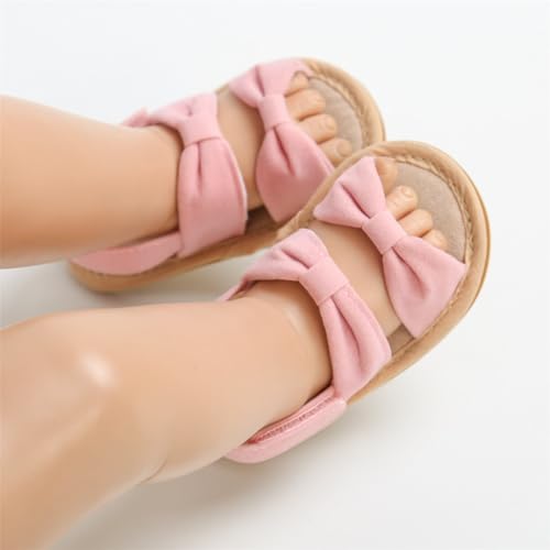 E-FAK Infant Baby Girls Sandals Summer Crib PU Leather Bowknot Soft Anti-Slip Rubber Sole Toddler First Walkers Shoes2