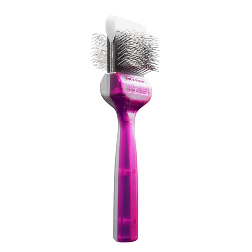 ActiVet TufffinishCoater Duo 2-in-1 Fellbürste für Hunde & Katzen entfernt Unterwolle & Knoten für langes dichtes Fell in 2 Größen erhältlich (4 5 cm)