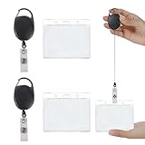 【Embalaje de gran valor】 El llavero retráctil incluye 2 hebillas retráctiles negras y 2 soportes para tarjetas de identificación. Puede deslizar fácilmente el rollo de identificación en un cinturón,bolsillo,mochila,cartera,cuello o pantalones.