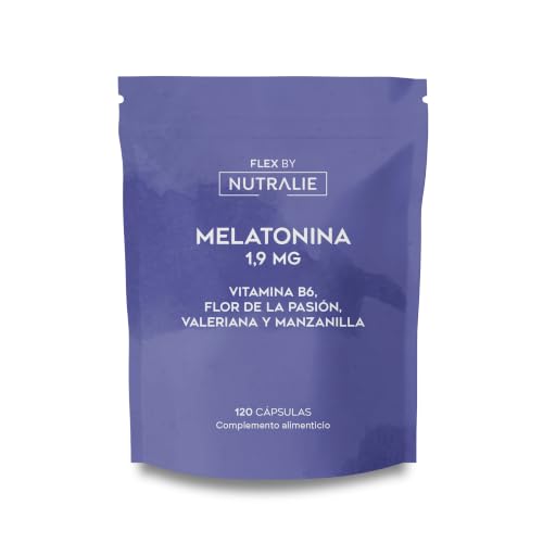 Melatonina 1,9 mg Complex - Valeriana Pasiflora Vitamina B6 | Dormir Conciliar Sueño Cansancio Fatiga, 120 Cápsulas Melatonina Complex Nutralie