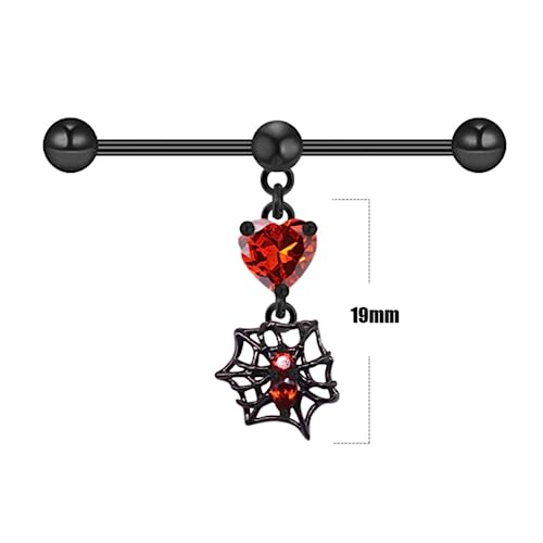 Godtemrow 14G Stainless Steel Industrial Barbell Earrings Black Set Bar Animal Industrial Piercing Jewelry For Women Mens Cartilage Body Retainer thumb #2