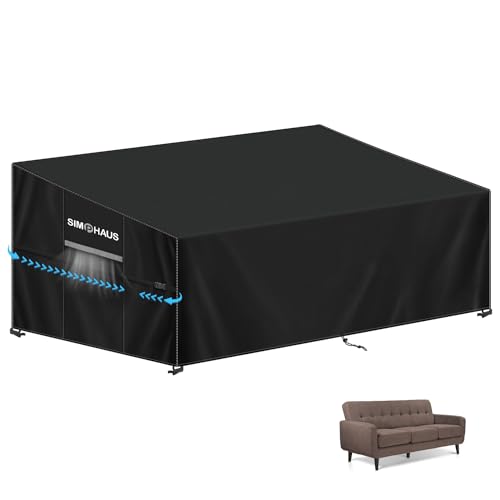 SIMPHAUS Funda Sofa Exterior 3-4 Plazas Fundas para Sofa Exterior Funda Protectora para Banco de Jardín de 4 Plazas Fundas Muebles Jardin Exterior Impermeable Anti UV 420D Tela Oxford 235x99x89/61cm