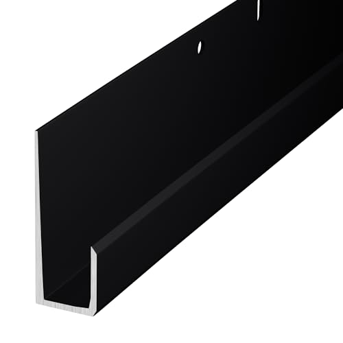 Brixwell JC636BL 1/4 Standard Aluminum J Channel Gloss Black Finish - 95 Length