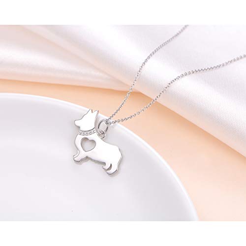 FLYOW 925 Sterling Silver Cute Animal Jewelry Pig/Pandas/Bunny/Corgi Pendant Necklace for Women Birthday Christmas Pet Fans Gifts4