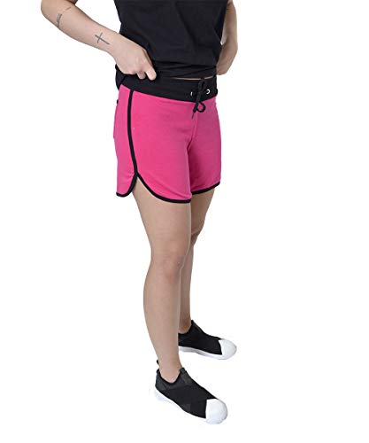 Kit de 3 Shorts Feminino Moletinho New Basic (Preto, Chumbo, Rosa, G)