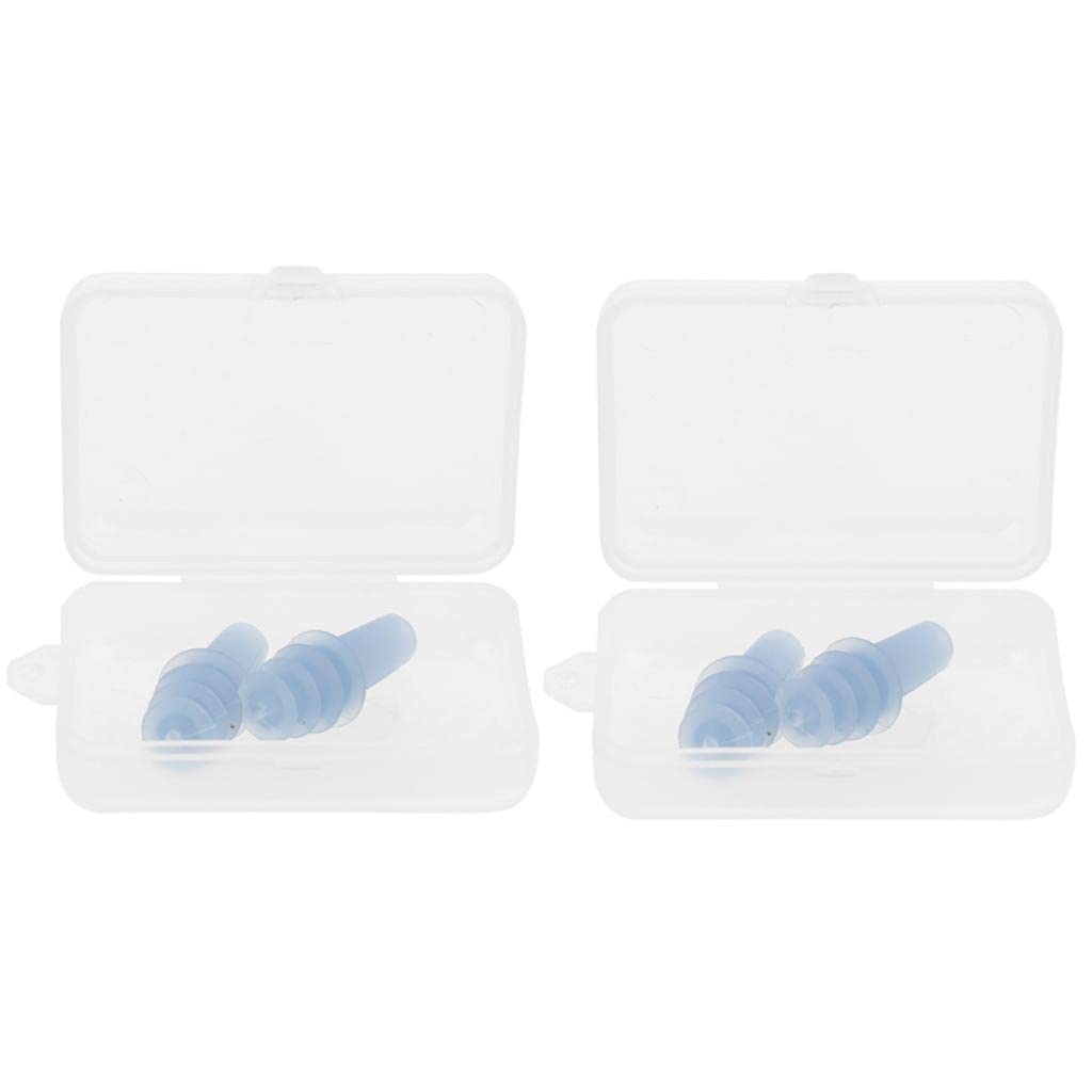 LOOM TREE® 2 Pairs Reusable Silicone Earplugs For Airplane Travel Sleep Silence Blue | Health Care | Ear Care | Ear Plugs-image-13