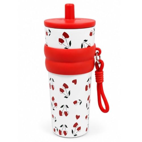 Image of STARFLYER Stylish Reusable Drinking Cup for Water, Juice & Cold Beverages | Portable Travel for Home, Office & Daily Use. (700ml-Red and White)