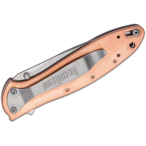 Image of Kershaw Leek, BlackWash Pocket Knife (1660BLKW); 3 Sandvik 14C28N Steel Blade, 410 Stainless Steel Handle, BlackWash Finish, SpeedSafe Assisted Open, Frame and Tip Locks, Reversible Pocketclip; 3 OZ