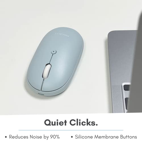 Macally Wireless Bluetooth Mouse - Quiet, Comfortable, Rechargeable for MacBook Air/Pro, Mac, iMac, Apple iPad - Wireless Mouse for Laptop, Windows PC Desktop