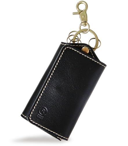 [ポルコロッソ] キーケース スマートキー カード入れ付き 本革 栃木レザー スマートキーケース キーホルダー ブランド 日本製 レディース 革 レザー 黒 [sokunou]（Amazon）