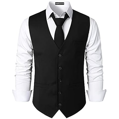 PARKLEES Men's Slim Fit Formal Waistcoat Cover