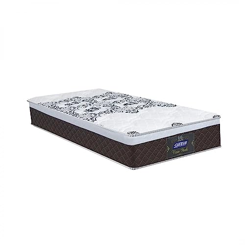 Colchão Solteiro Molas Ensacadas com Euro IN New York Marrom/Branco 88x188x26cm