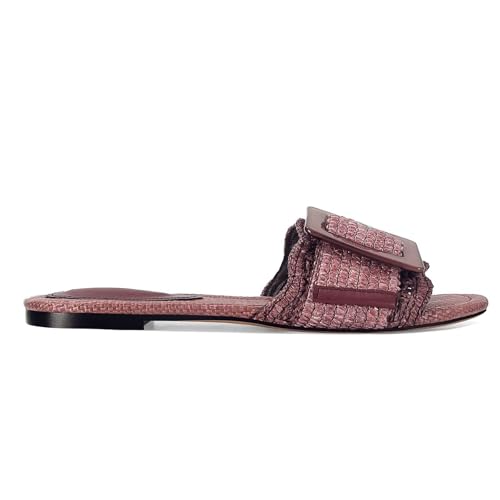 Image of ZJGZF Raffia Sandals for Women Buckle Straw flats Woven Braided Rattan Slides Summer Beach Sandals Comfort Cute Shoes