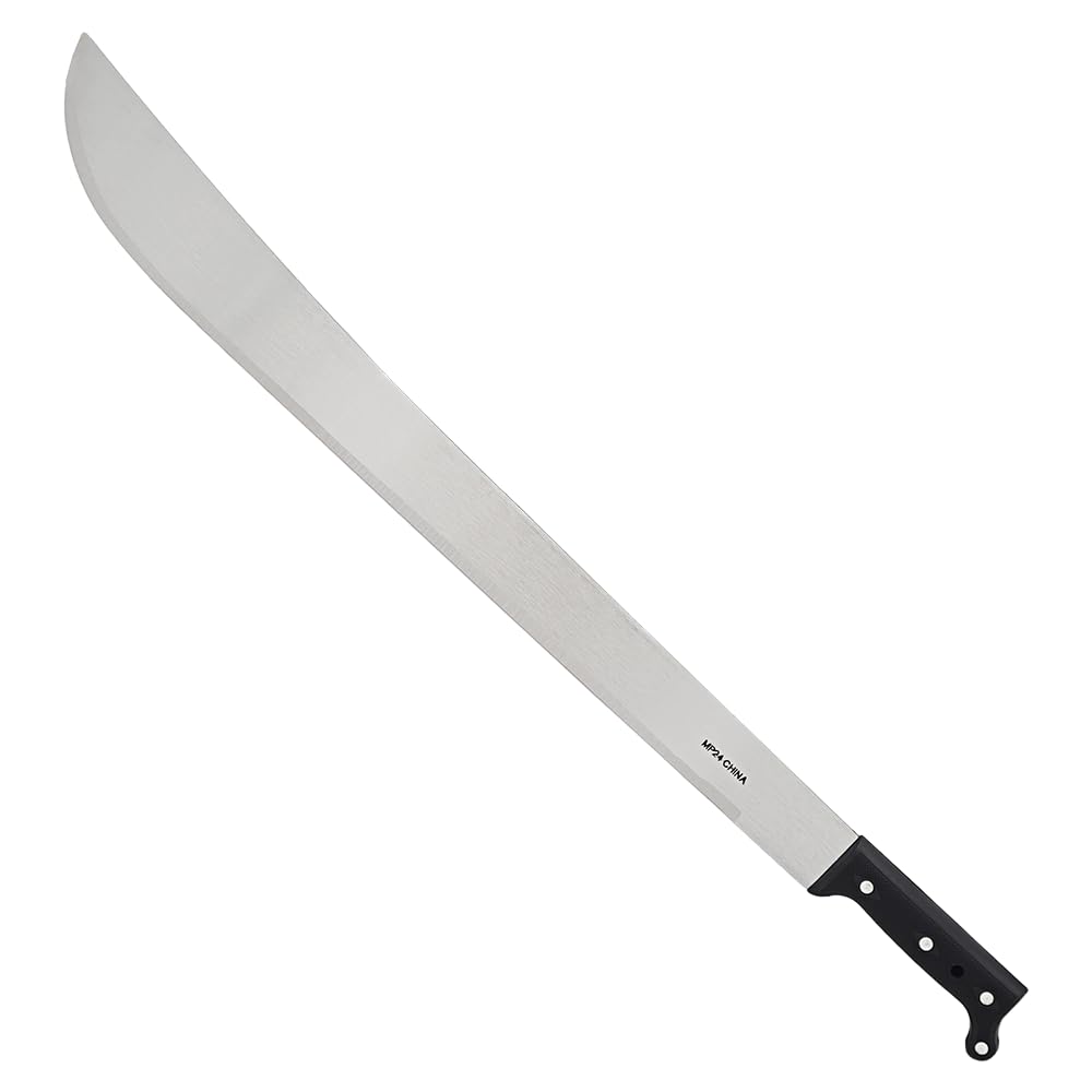 Zenport MP24 Machete with Sheath, 24-Inch Blade, 24 Inch Carbon Steel Blades, Silver/Black