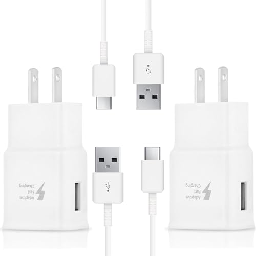 OEM Adaptive Quick Fast Charger Compatible with LG V40 ThinQ Plus Full 15W Power Certified USB Type-C 5Gbps Data Cable. (2 Pack! / White / 4FT, 1.2M)