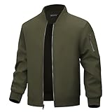 WULFUL Men's Bomber Jacket Lightweight Casual Windbreaker Zip Up Coat with Pocket