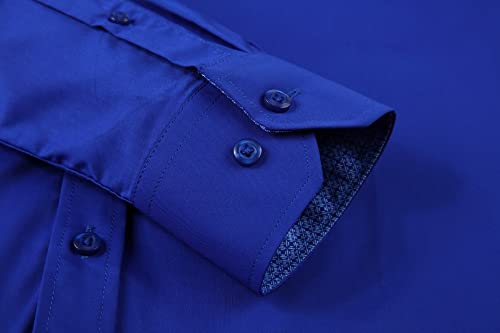 Alex Vando Mens Bamboo Dress Shirts Wrinkle Free Regular Fit Stretch Button Down Shirt