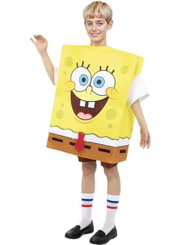 Funidelia | Disfraz de Bob Esponja para niño y niña Dibujos Animados, Películas & Series - Disfraz para niños y divertidos accesorios para Fiestas, Carnaval y Halloween - Talla 10-12 años