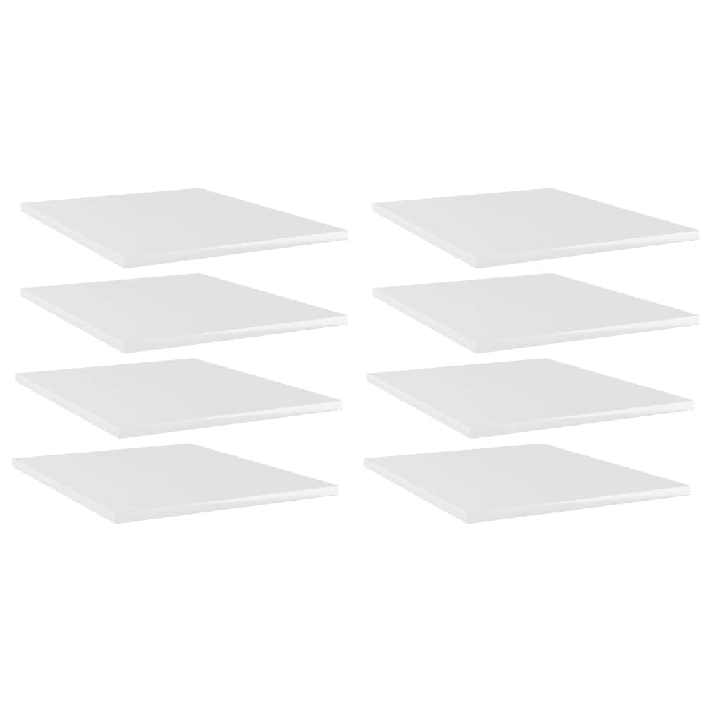 Bücherregal-Bretter Hochglanz-Weiß, 8 Stück 40x50x1,5 cm Holzwerkstoff, Regalsystem Erweiterbar für Wand, Schrank, Büro, Wohnzimmer, Küche, Schlafzimmer, Lagerung, Stauraum