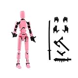 Assembly Completed One Piece Titan 13 Action Figure Lucky Robot Toys 3D Printed Multi-Jointed NECA Anime Dummy T13 Action Figures Stick Bots Stop Motion Figures(Pink)