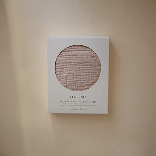 Mushie Extra Soft Bassinet Muslin Crib Sheet | 30" X 16" (Blush) #TOP5