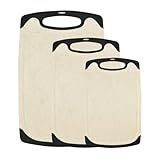 Raganet, Juego de 3 Tablas de Picar de Cocina, 3 Diferentes Medidas con Asas y Base Antideslizantes, Plastico Alta Calidad...